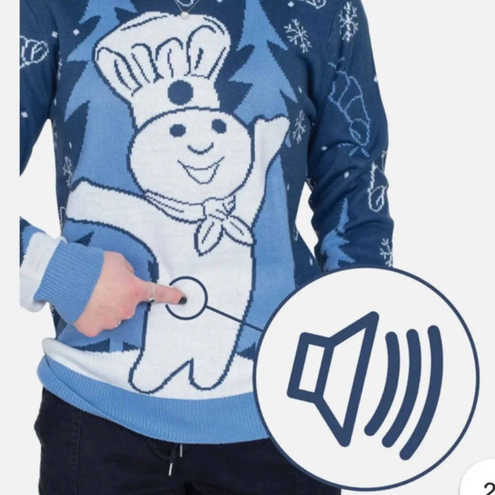 2022 Pillsbury doughboy ugly Christmas’s Sweater size adult Large - Picture 4 of 4